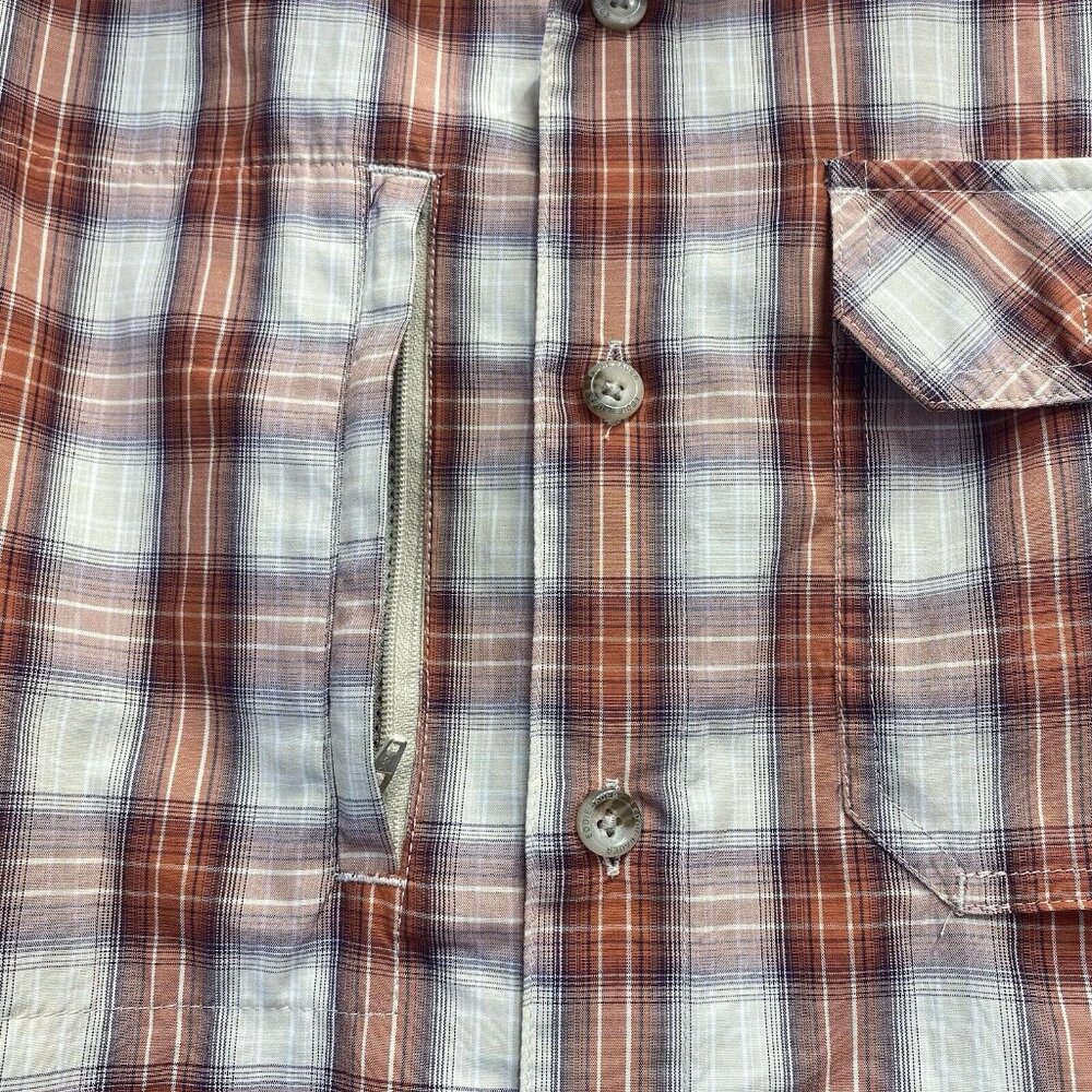 Eddie Bauer Plaid Collared Button-Up Short Sleeve Shirt Men Medium Multicolor - Picture 16 of 16